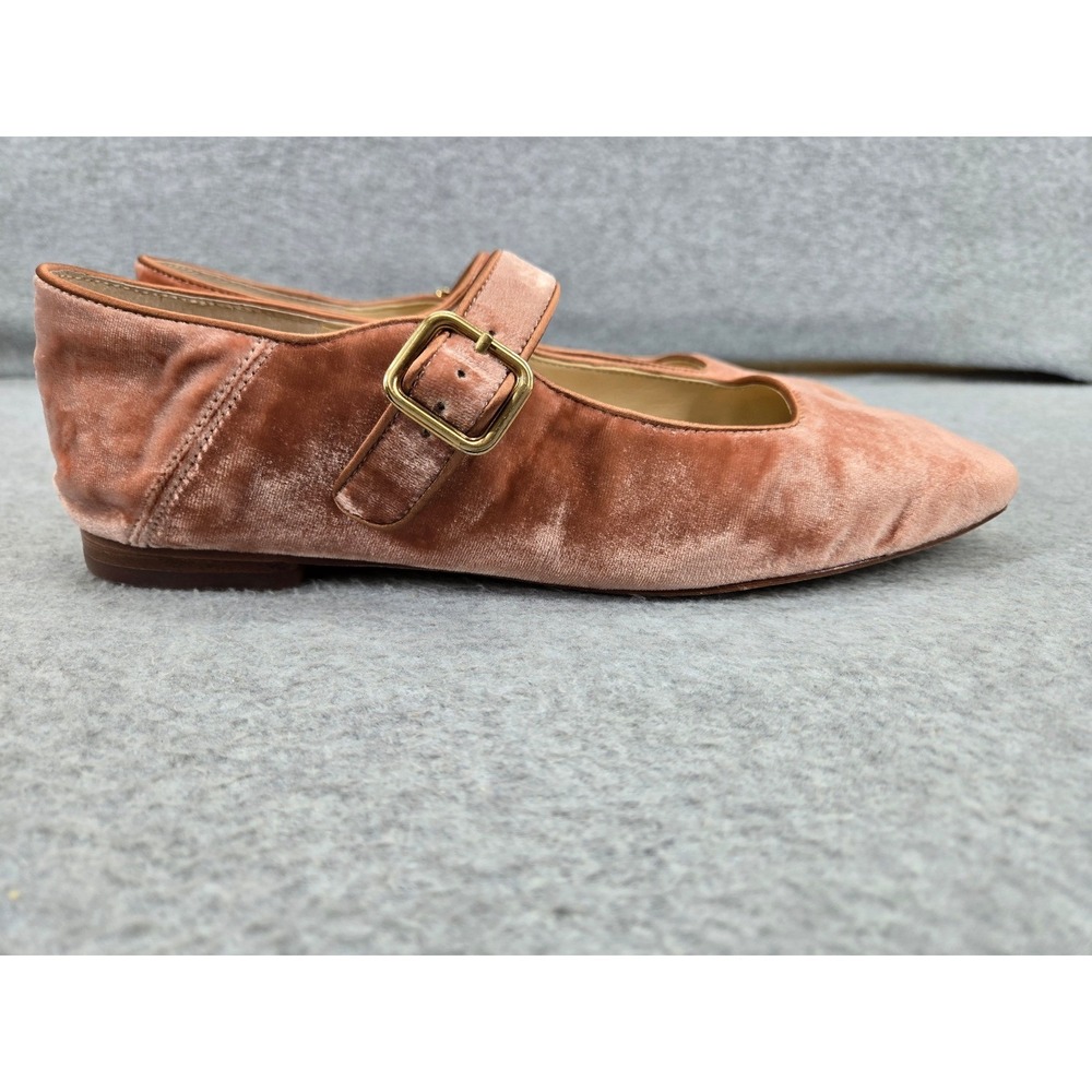 J McLaughlin Macayle Square Toe Women Pink Velvet Mary Jane Flats Shoes Size 8.5 - Picture 5 of 8